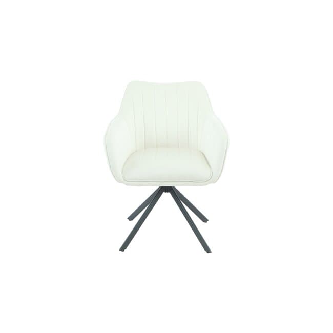 Fotoliu Rotativ Classy, design ergonomic, tapiterie catifelata, baza pivotanta, 50x45x87 cm, Alb