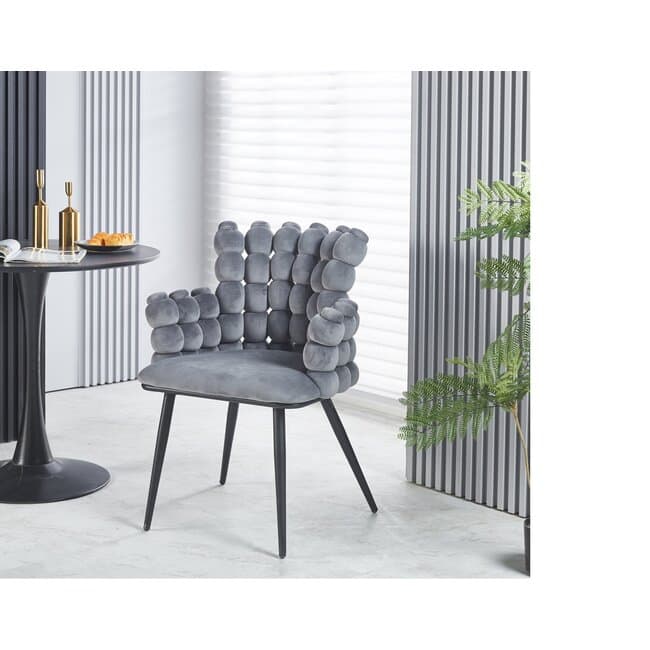 Scaun Spike, tapitat catifea, 63x45x85 cm, gri