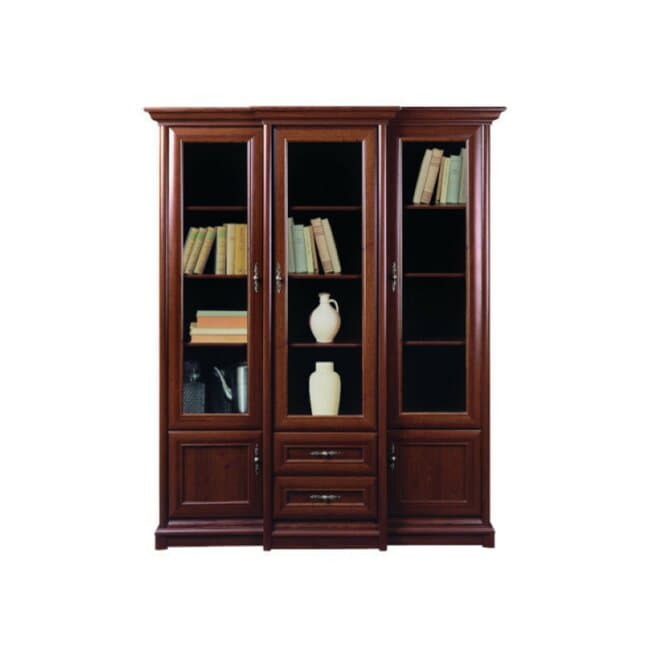 Vitrina Sonata 3W/2S, design elegant, spatiu depozitare generos, cadru MDF, PAL laminat, 168x50x205 cm