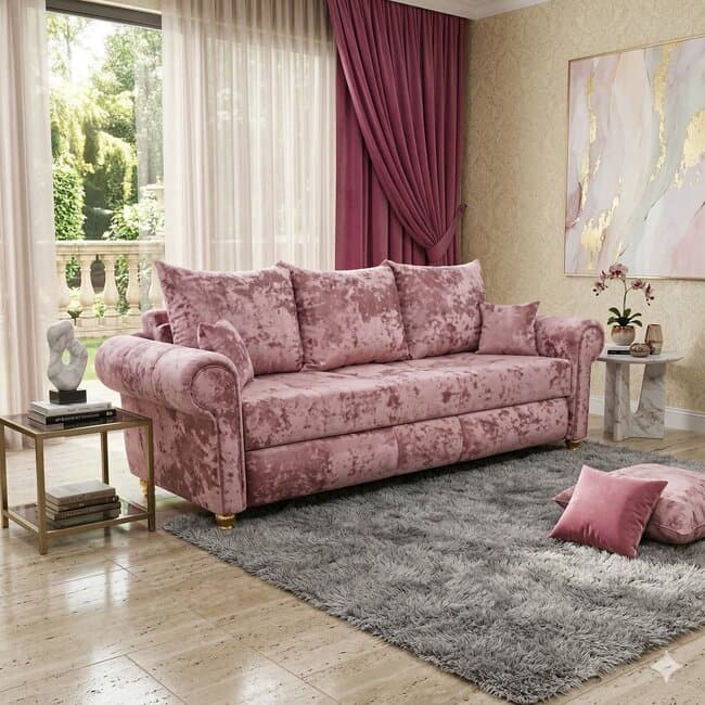 Canapea extensibila Carmen, 3 locuri, lada depozitare, stofa, 230x100 cm, culoare personalizata