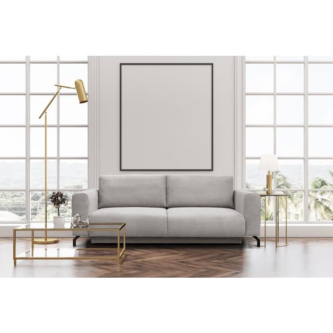 Canapea Veni extensibila, spatiu de dormit generos si lada depozitare, structura lemn masiv si PAL, 244x104x90 cm, culoare personalizabila