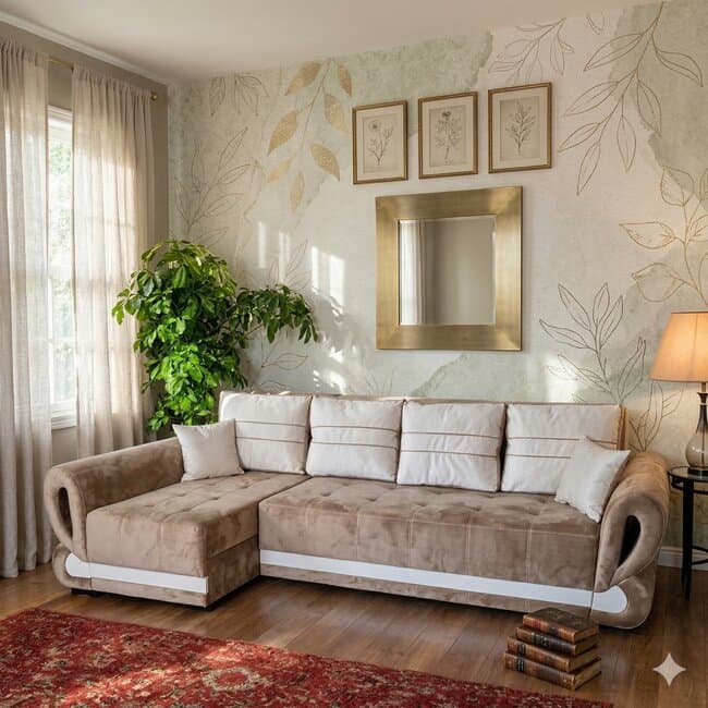 Coltar Sofia II extensibil, culoare personalizabila - 314x145 cm, saltea spuma memorie