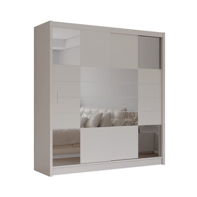 Dulap Aruba 2, stil contemporan, sistem cu usi glisante, pal melaminat rezistent, spatiu eficient, 203x65x210 cm, casmir