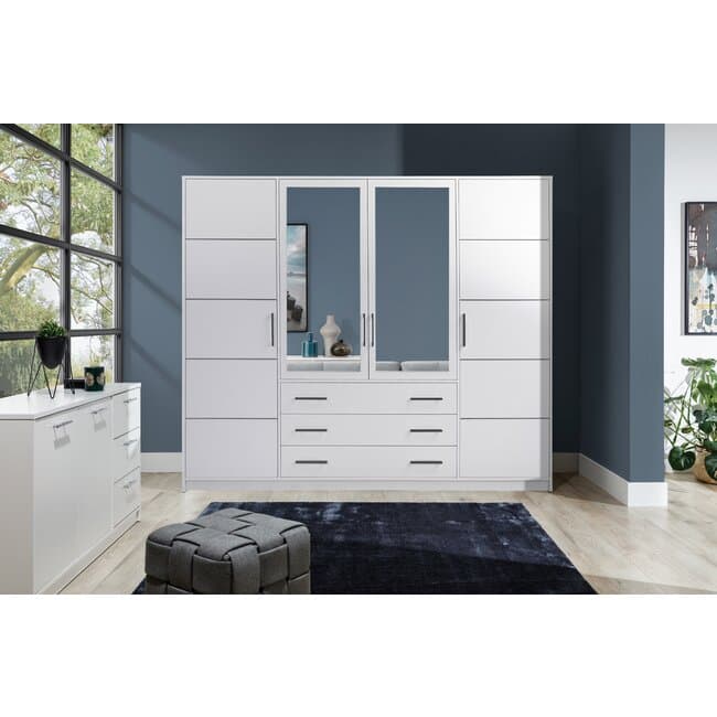 Dulap Bali, spatiu generos de depozitare, PAL melaminat, 240x58x200 cm, alb