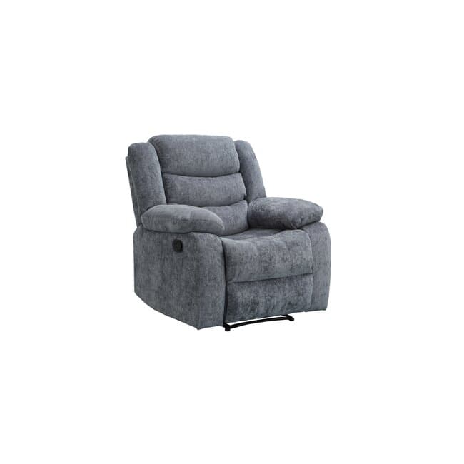 Fotoliu Recliner Relax, mecanism rabatabil, suport picioare, tapiterie catifea, 90x88x105 cm, Gri