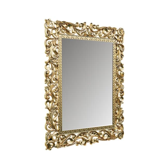 Oglinda Franco, Moderna Cu Rama Subtire, 80x3x110 cm, Alb/Negru/Argintiu/Auriu