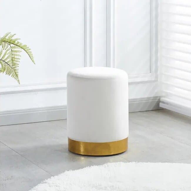 Taburet Noelle, design compact si versatil, tapiterie moale si baza stabila, 32.5x43 cm, gri