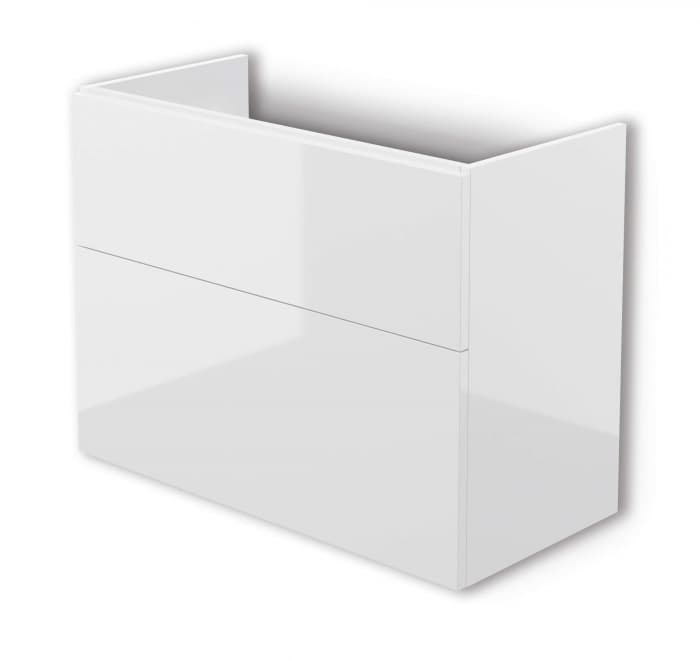 Dulap baie suspendat 80x60x38.5cm pentru lavoar, alb lucios, MDF, Deante Prizma