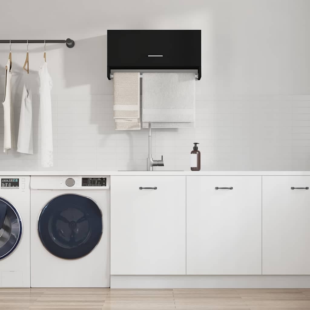 vidaXL Sifonier, negru, 70x32,5x35 cm, PAL