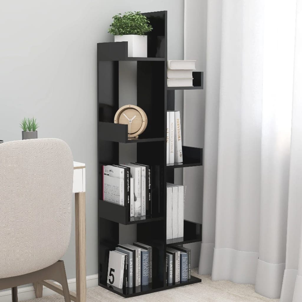 vidaXL Biblioteca, negru, 48x25,5x140 cm, PAL
