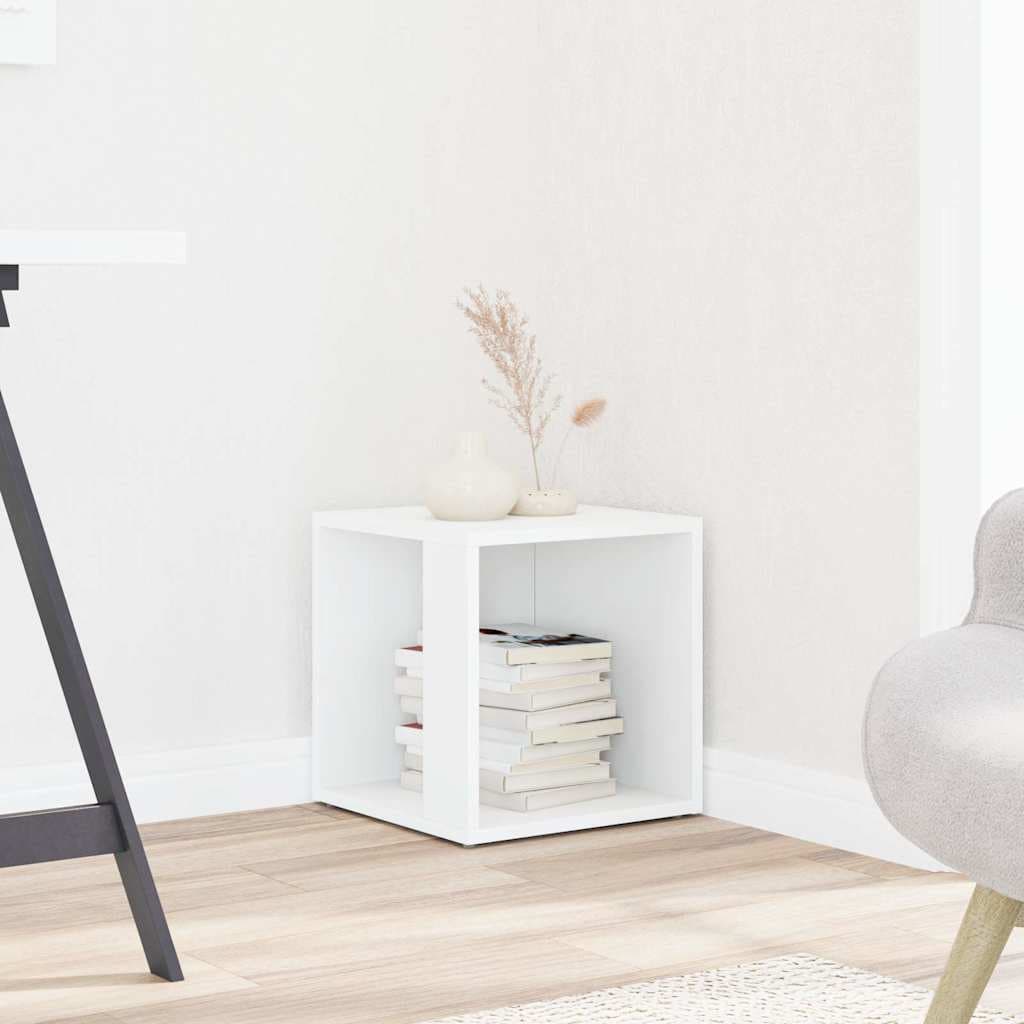 vidaXL Masa laterala, alb, 33x33x34,5 cm, lemn prelucrat