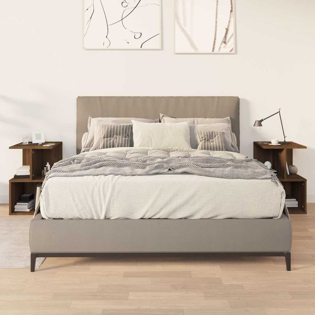 vidaXL Noptiere, 2 buc., stejar maro, 35x35x55 cm, lemn prelucrat