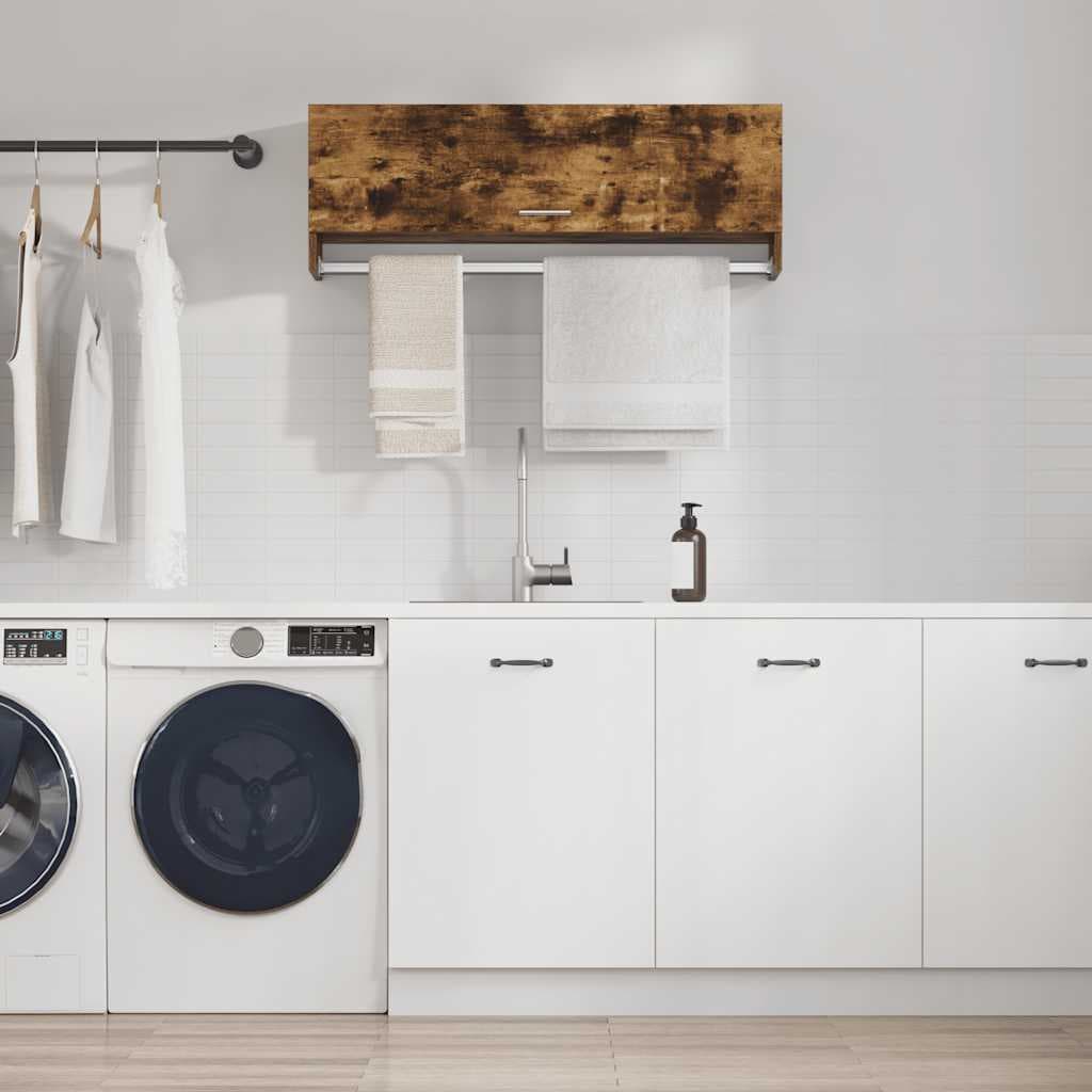 vidaXL Sifonier, stejar fumuriu, 100x32,5x35 cm, lemn prelucrat