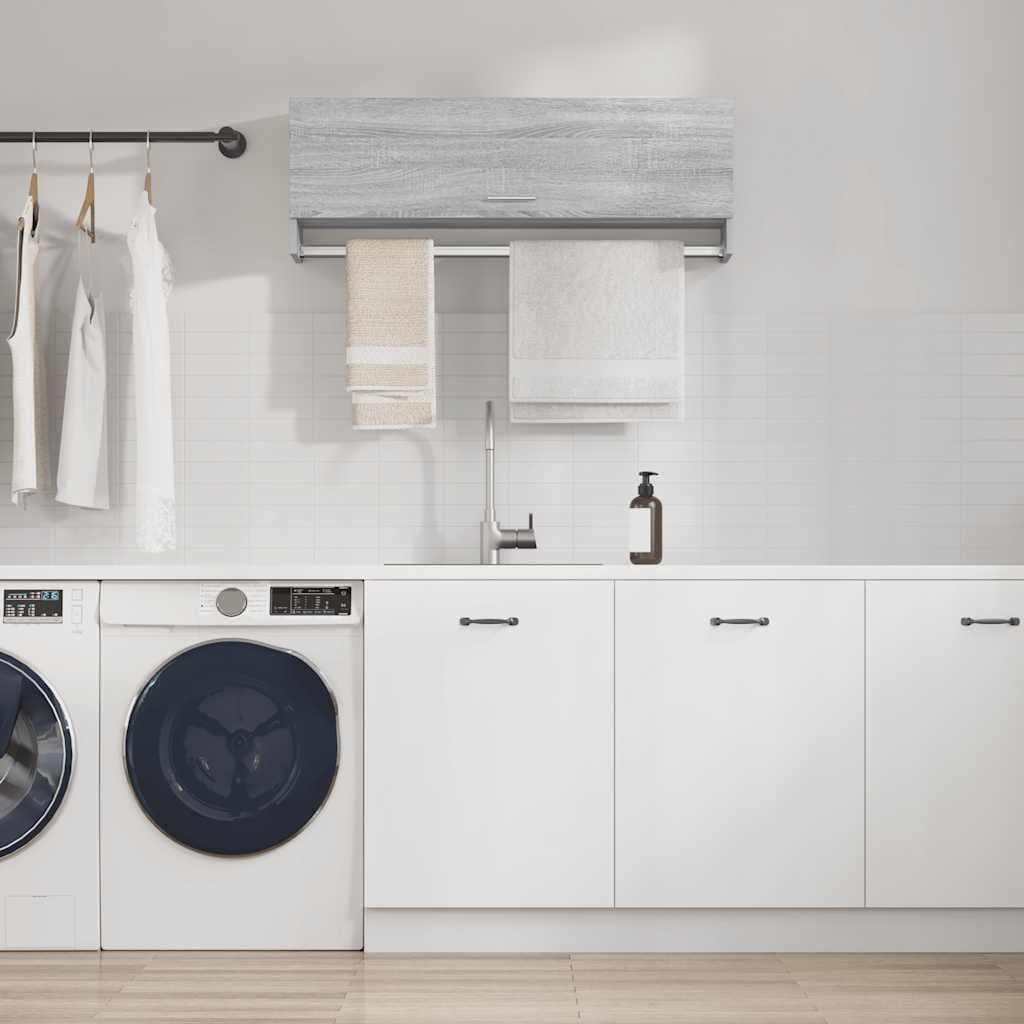 vidaXL Sifonier, gri sonoma, 100x32,5x35 cm, lemn prelucrat