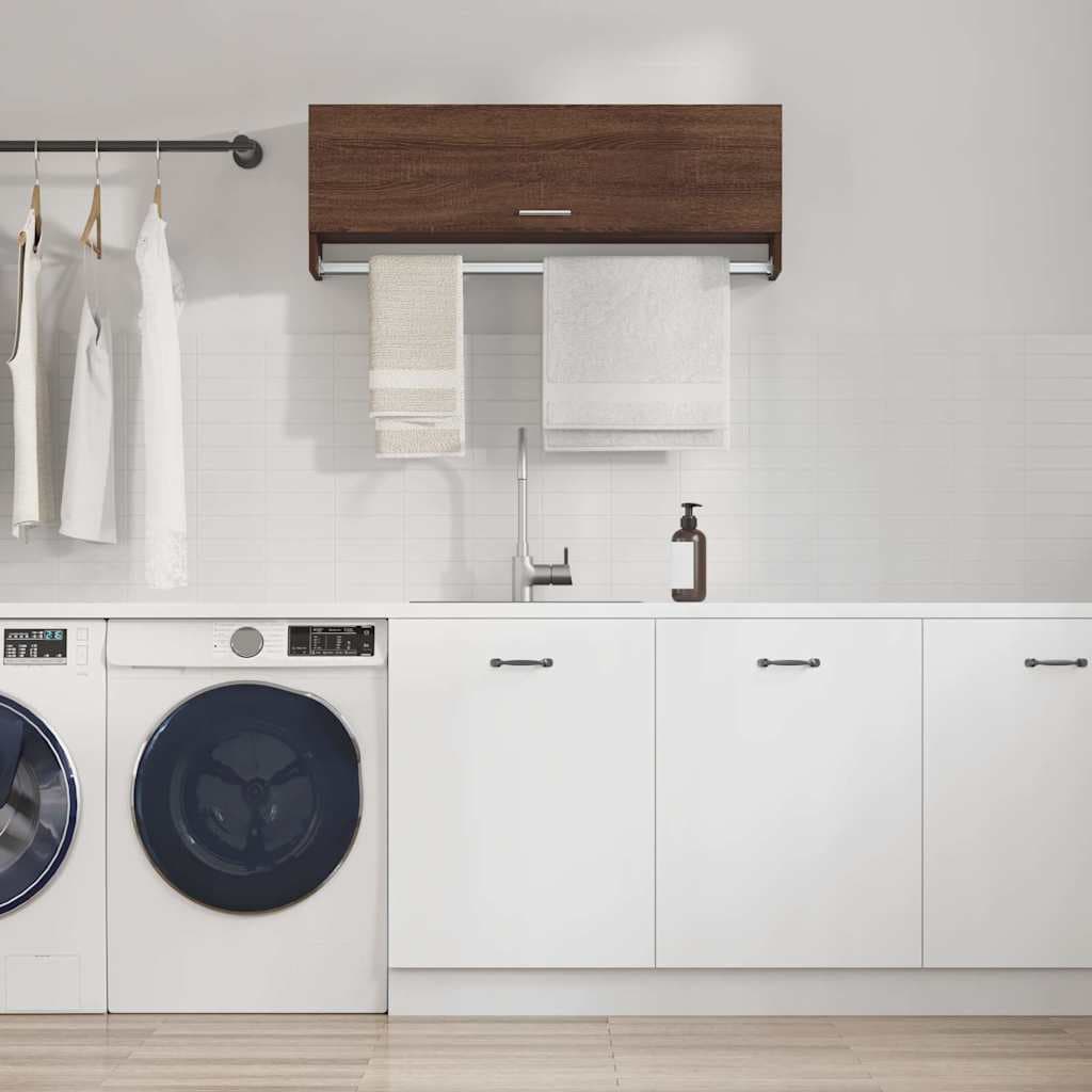 vidaXL Sifonier, stejar maro, 100x32,5x35 cm, lemn prelucrat