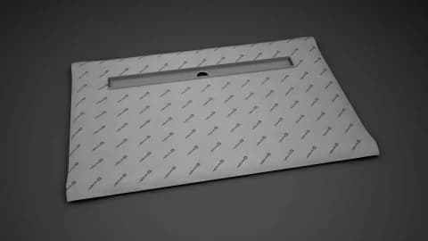 Sistem de dus fara cadita, cu rigola Radaway RadaDrain pe marginea lunga 120 x 80 cm