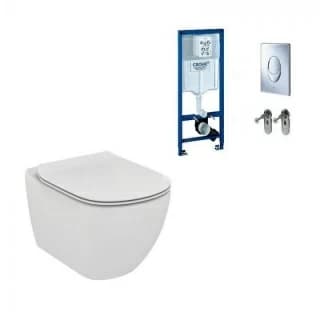 Set PROMO Vas WC suspendat Ideal Standard, capac Soft Close si rezervor Grohe