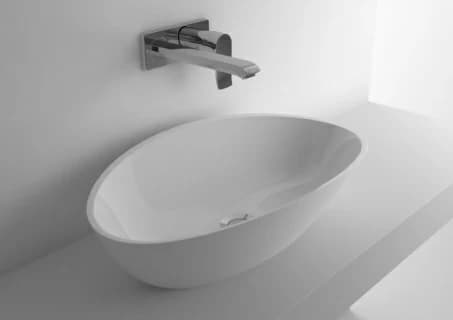 Lavoar oval pe blat Cast Marble Praga 60x36xH16 cm fara preaplin