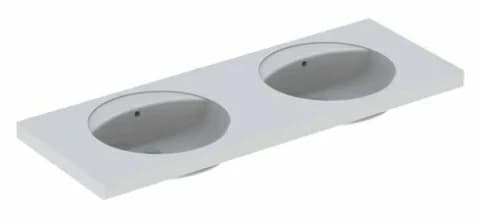 Lavoar dublu Geberit Preciosa 130x55xH20 cm fara orificiu baterie