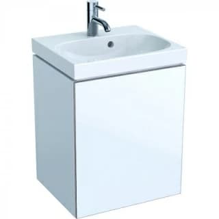 Set PROMO baza lavoar si lavoar asimetric Geberit Acanto 45x38xH71cm alb