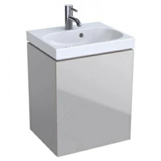 Set PROMO baza lavoar si lavoar asimetric Geberit Acanto 45x38xH71cm gri