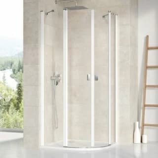 Cabina dus semirotunda Ravak Chrome 80x80xH195 cm, profil alb