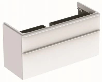 Baza lavoar Geberit Smyle Square 120 x 48 cm cu doua sertare, culoare alb lucios