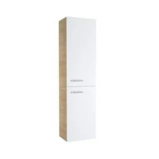 Dulap suspendat inalt Ravak Chrome 39x29xH150 cm, stanga, alb si stejar