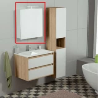 Dulap cu oglinda si iluminare led, Sanotechnik Fiora 60x60x15 cm