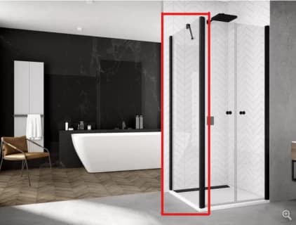 Perete lateral SanSwiss Solino SOLT2, 80xH200 cm profil negru-mat