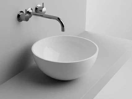 Lavoar rotund Cast Marble Riga Ø38 cm alb