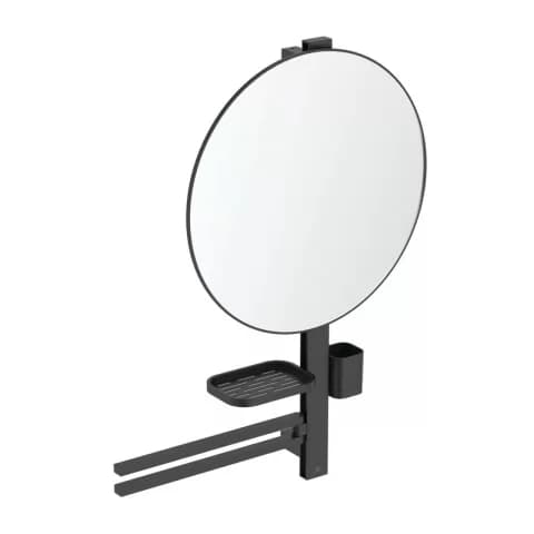 Oglinda cu etajera si bara dubla Ideal Standard Alu+ L negru mat