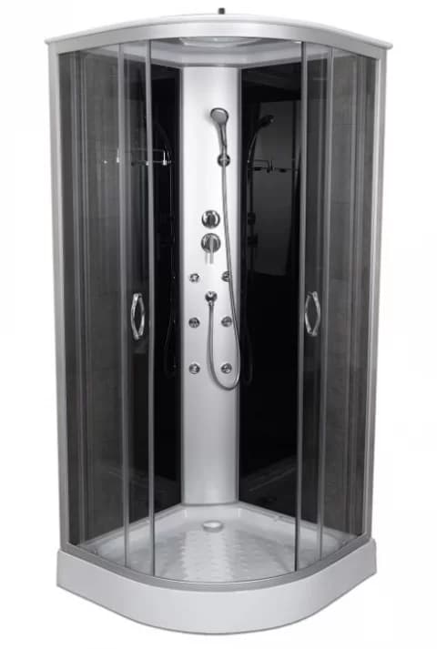 Cabina dus semirotunda Sanotechnik 90x90xH215cm cu hidromasaj