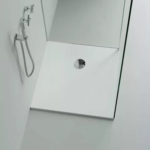 Cadita dus patrata Marmite Burgos alb 80x80 cm