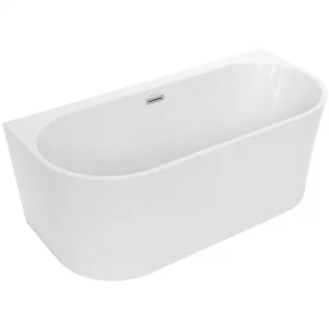 Cada freestanding semirotunda Spatio Sola acril 160x75 cm, alb