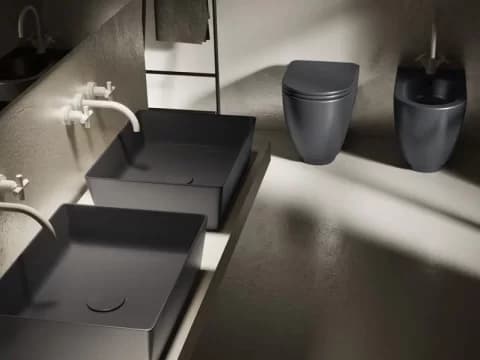 Lavoar baie pe blat, antracit Hatria Happy Hour Slim Alchemy 11:00 50x38 cm