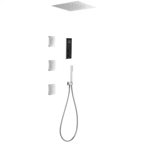 Panel dus cu hidromasaj si termostat Roca Smart Shower, cu baterie electronica si 3 duze hidromasaj