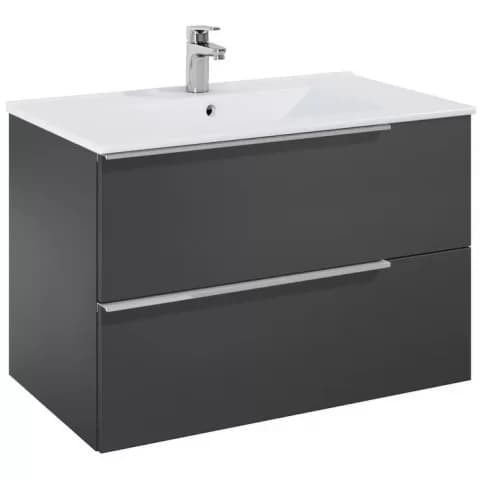 Set mobilier baie Roca Elegant Plus 80x46xH55 cm, negru