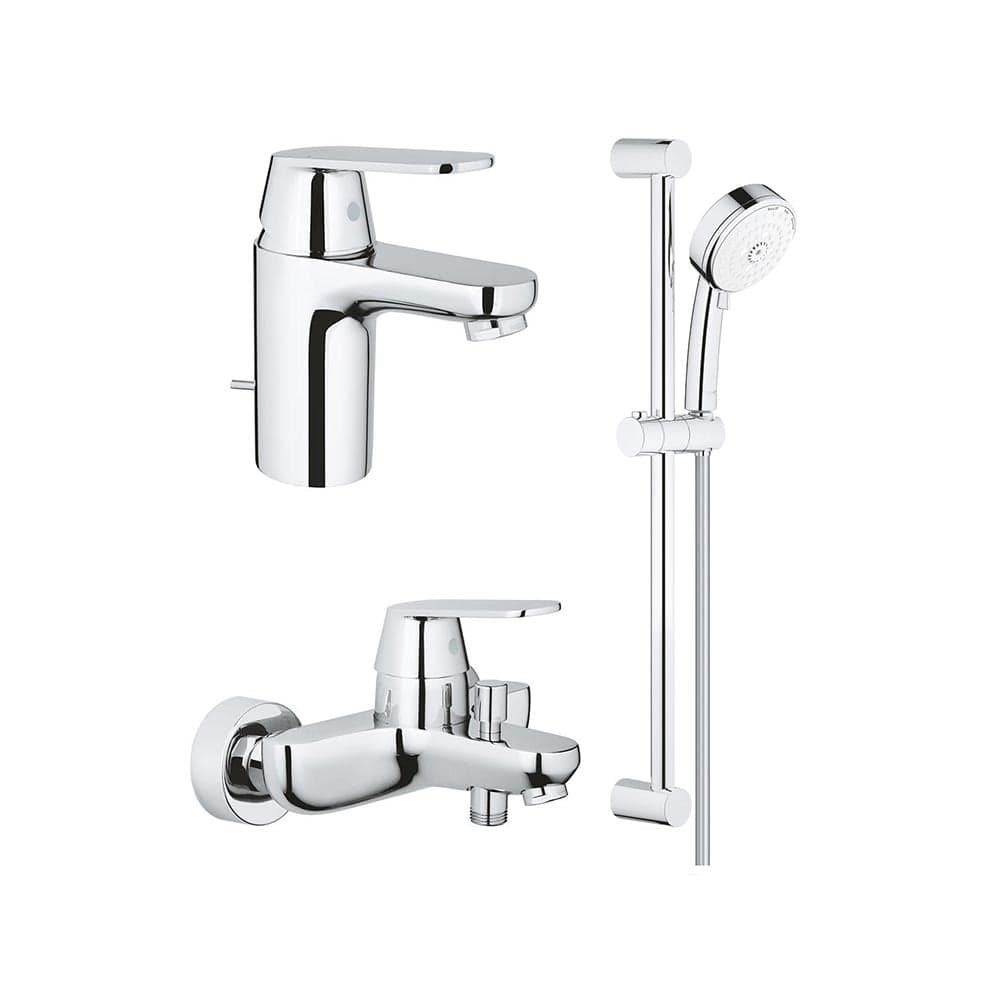 Pachet 3 in 1 Grohe Eurosmart Cosmo, marimea S, set dus 3 tip jet, baterie lavoar, cada(32825000,32831000,27786002 )