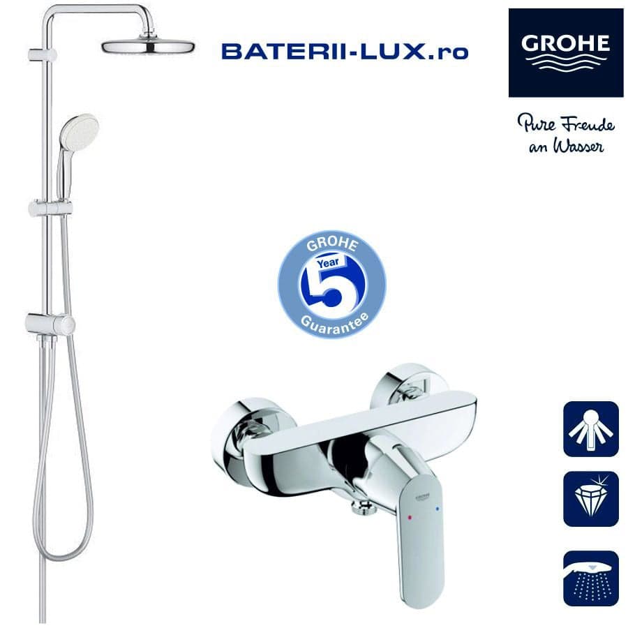 Sistem dus Grohe New Tempesta 250(2698001 )+baterie dus Eurosmart Cosmo(32837000)