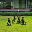 Set decoratiuni pentru gradina, Rabbits, Negru - 1