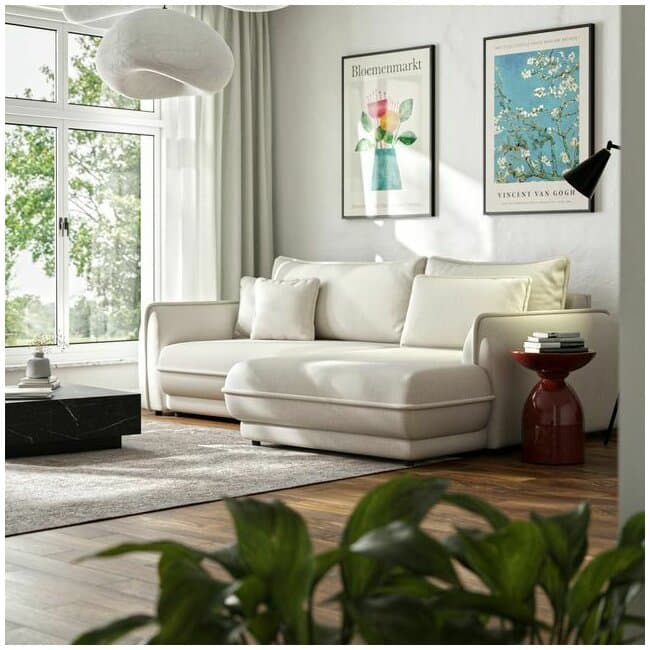 Coltar extensibil Mojave I, lada depozitare, tapiterie stofa premium, 267 x 181 cm