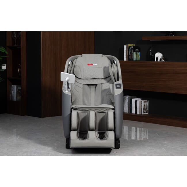 fotoliu masaj gri cu incalzire bluetooth role 3d airbag corp complet led touch sina sl track