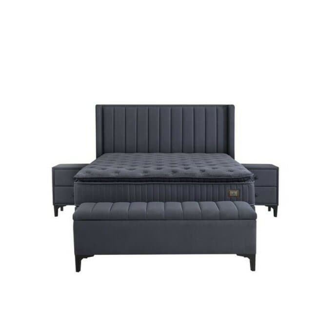 pat saltea gratis black line gri 140x200 cm micro arcuri