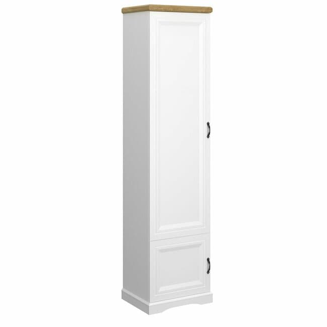 Penar 2D RIVA, Dulap Inalt cu 2 Usi, Alb cu Top Natur, 212 cm