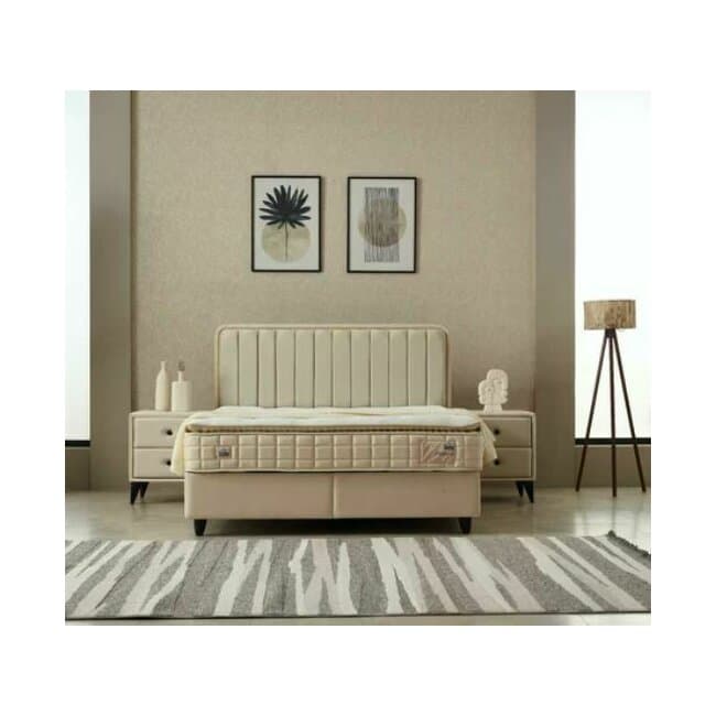 Pat + Saltea gratis, Marisa, culori personalizabile - 180x200 cm, somiera rabatabila si lada depozitare