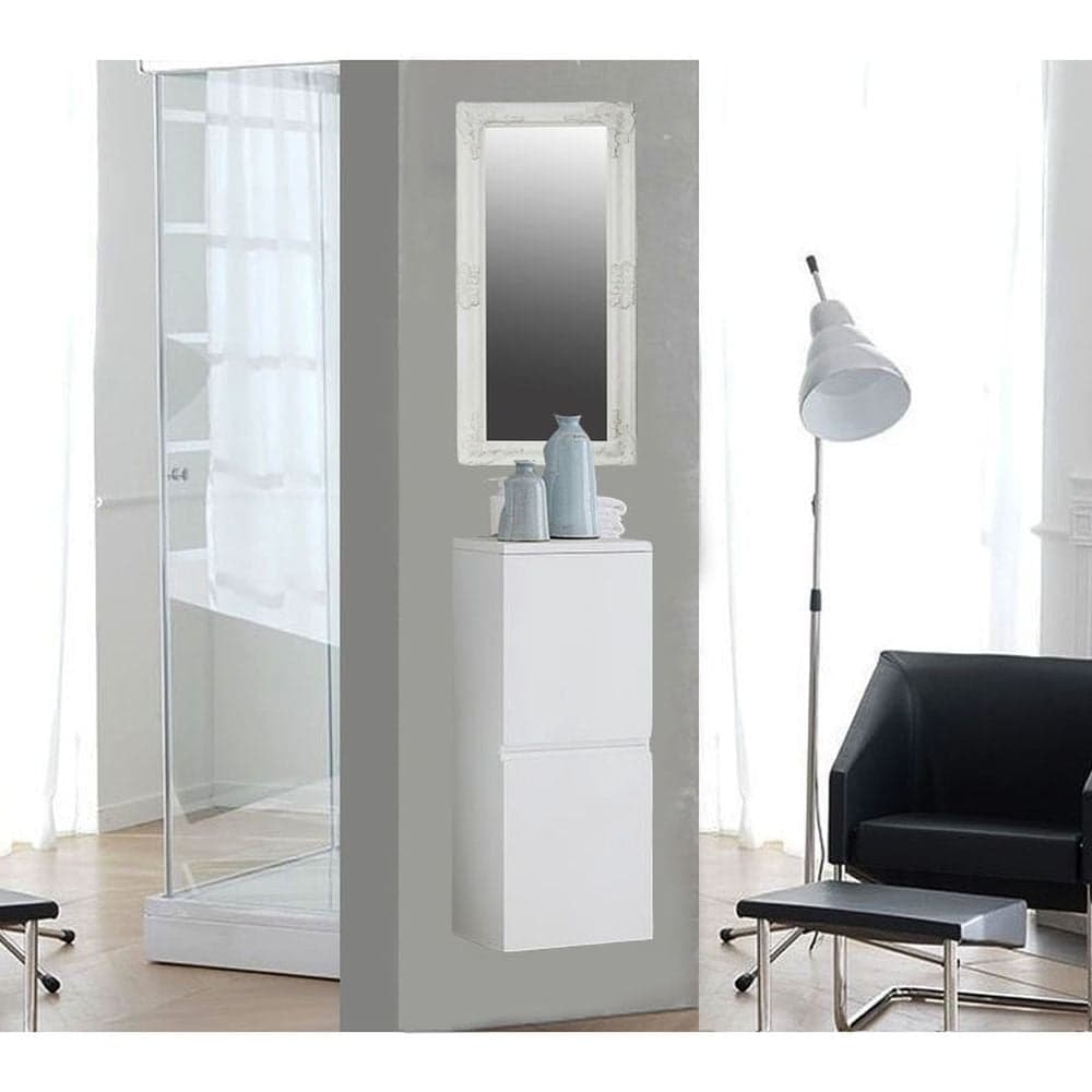 Dulap baie suspendat alb mat 95 cm cu doua usi KolpaSan Oxana