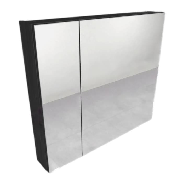 Dulap suspendat gri antracit cu oglinda 80 cm si doua usi KolpaSan Naomi