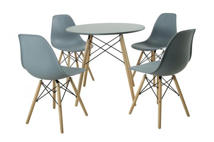 Set masa DA151Grey cu 4 Scaune 80x75 cm DA232 Grey 46x55x83 cm