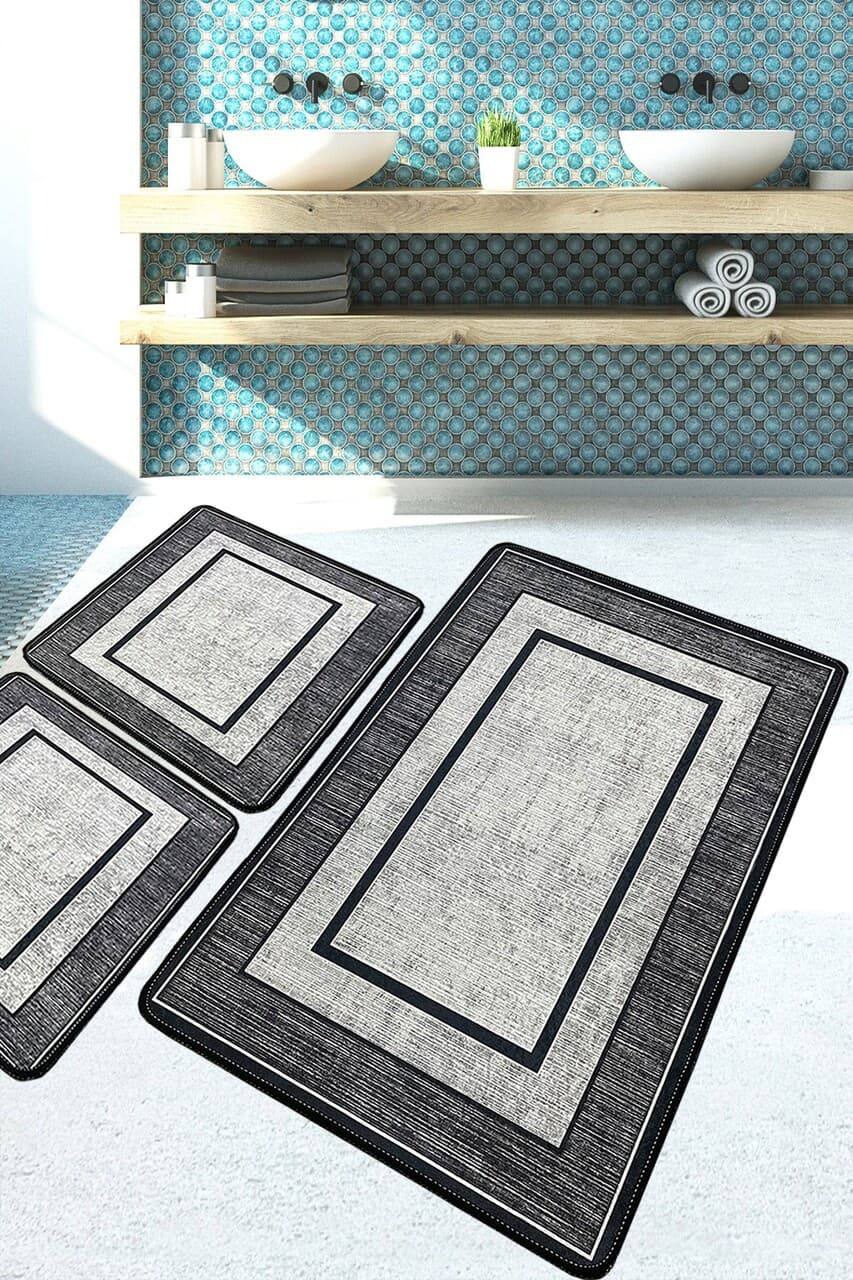 Set covorase de baie, L'essentiel Maison, Patra, Poliester, Multicolor